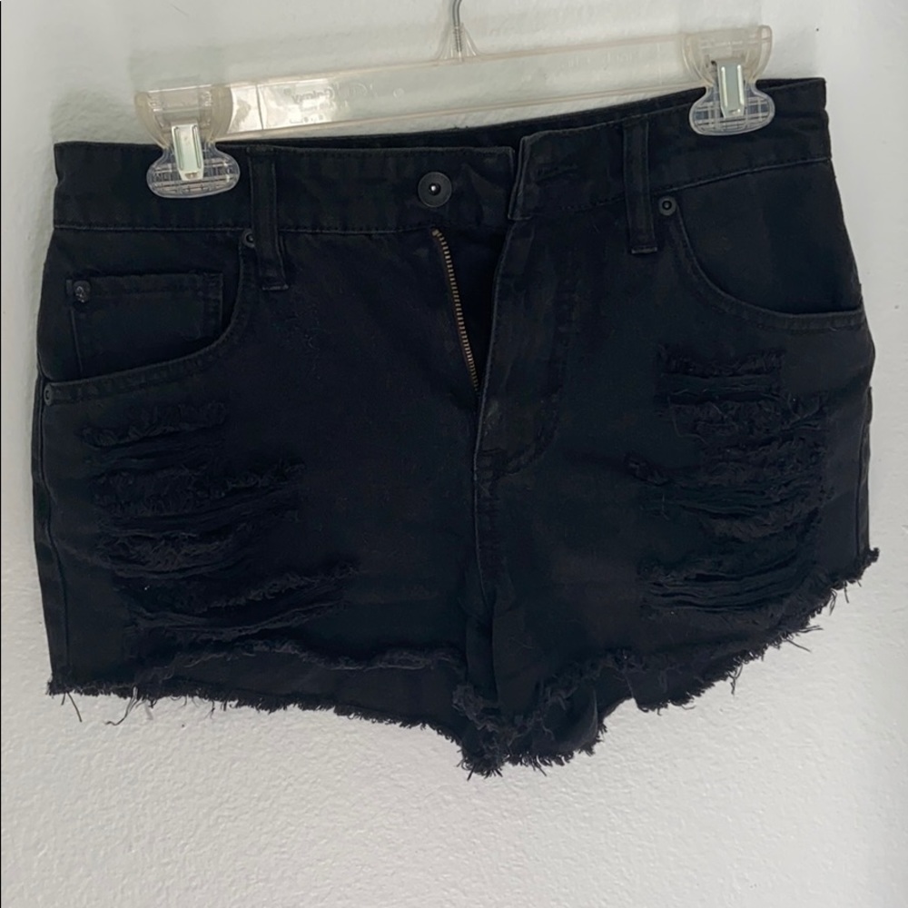 Ripped Black Jean Shorts✨
